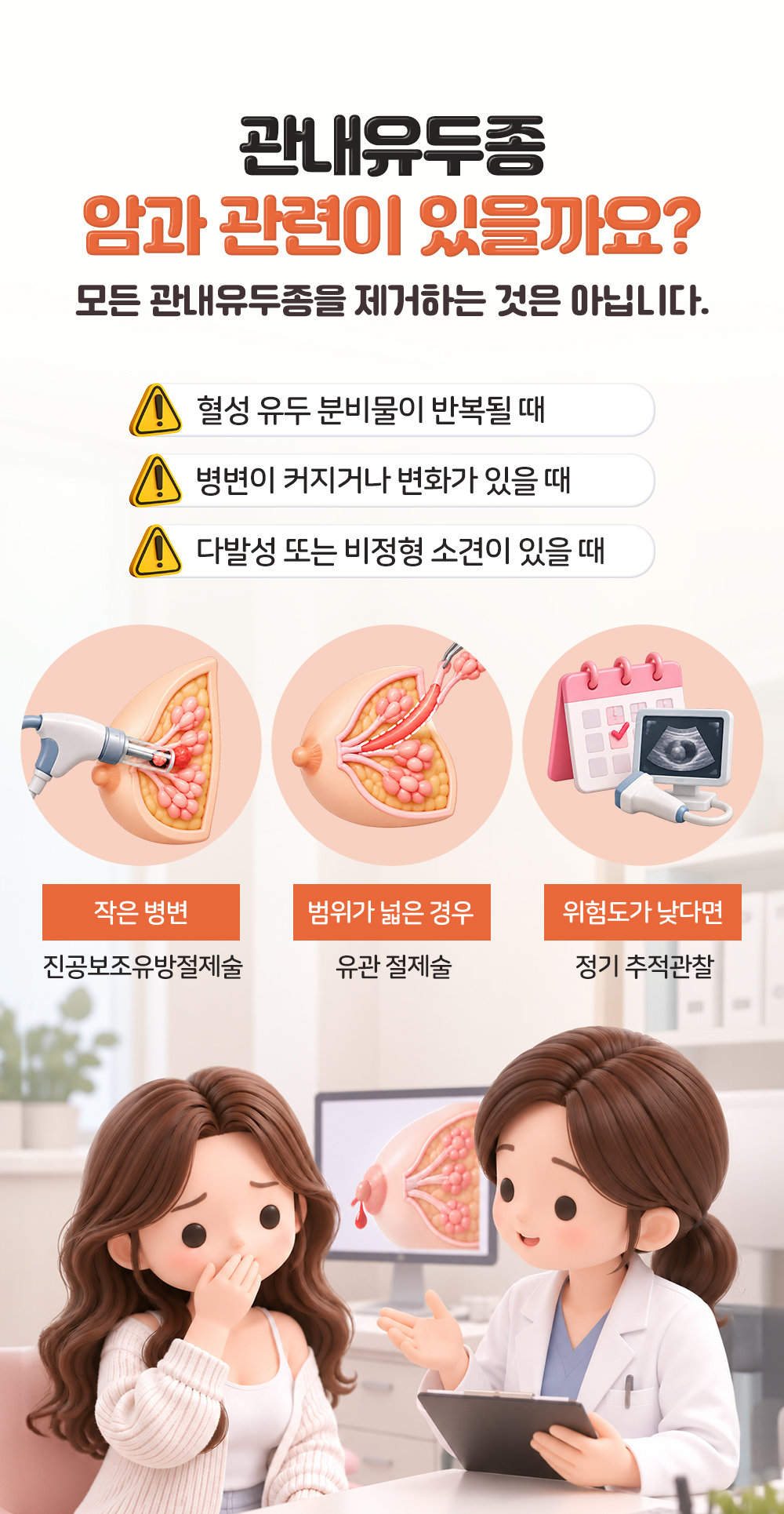 혈성 분비물 반복처럼 제거를 고려하는 경우 셋과 진공보조유방절제술 등 치료 방법 셋