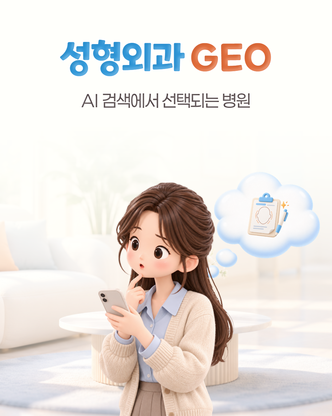 크리앤서 인사이트 「성형외과 GEO」 표지 — AI 검색에서 선택되는 병원